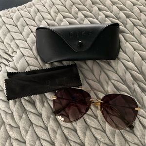 DIFF Lenox Brown Gradient Lenses Gold Frame NEW!
